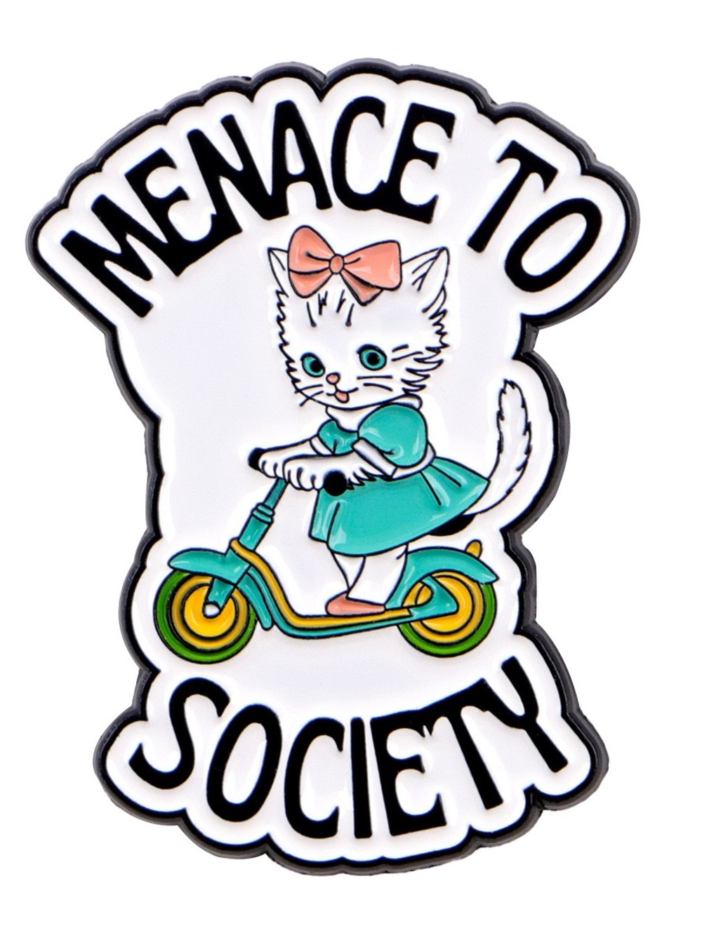 Menace to Society Cat Scooter Enamel Pin